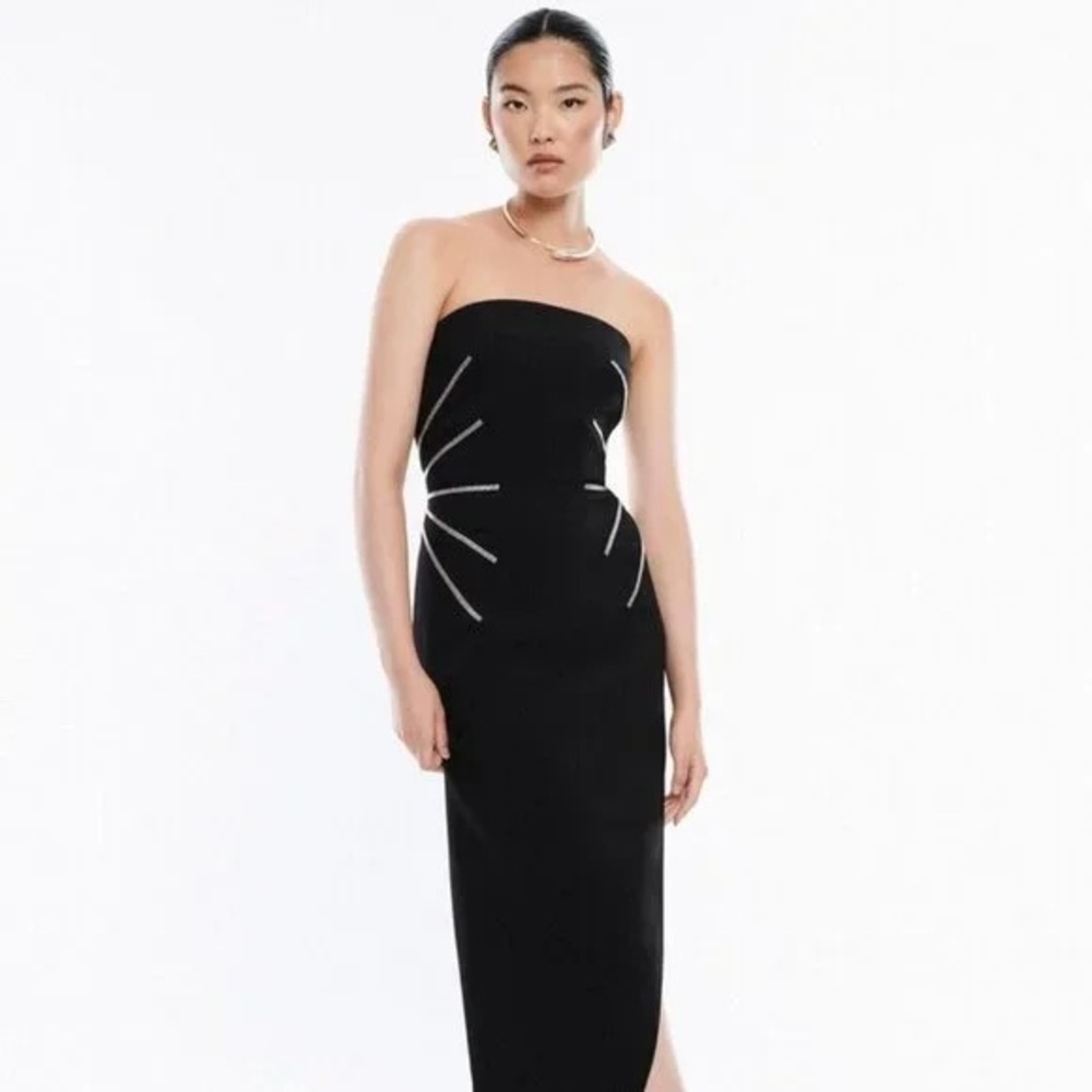 BCBGMaxAzria Black Strapless Dress Rhys Strapless Gown Size 6 NWTs
